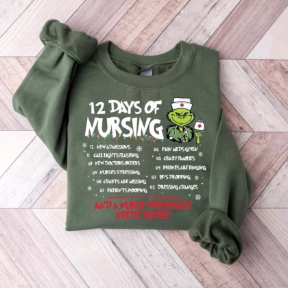 Funny Christmas Grinchmas Nurse Sweatshirt, Christmas Gift For Nurse, Nurse Christmas Sweatshirt, Grinch Hoodie