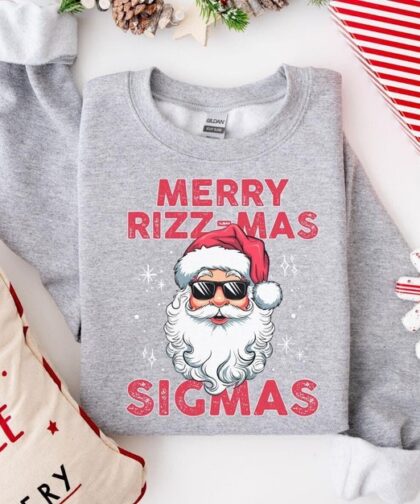 Merry Rizzmas Sigmas Sweatshirt with a festive holiday design.