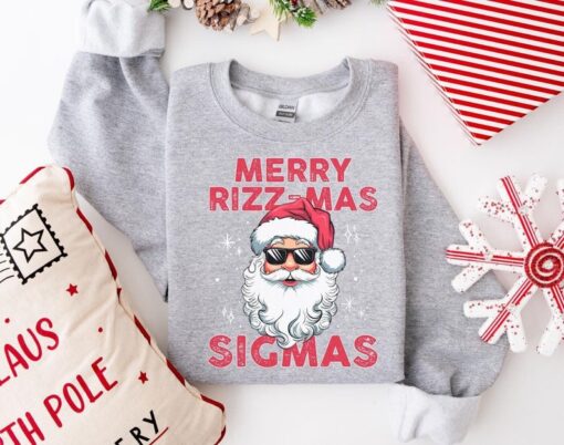 Merry Rizzmas Sigmas Sweatshirt with a festive holiday design.