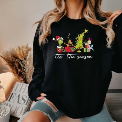 Merry Grinchmas: Tis the Season Trendy Grinch Christmas Sweatshirt - Unique Grinch Design, Premium Material Sweater