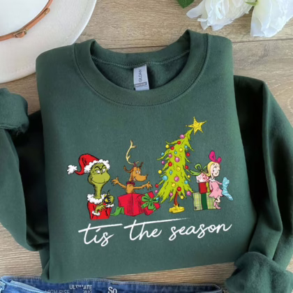 Merry Grinchmas: Tis the Season Trendy Grinch Christmas Sweatshirt - Unique Grinch Design, Premium Material Sweater