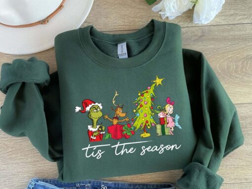 Merry Grinchmas: Tis the Season Trendy Grinch Christmas Sweatshirt - Unique Grinch Design, Premium Material Sweater