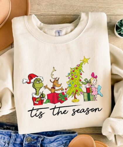 Merry Grinchmas: Tis the Season Trendy Grinch Christmas Sweatshirt - Unique Grinch Design, Premium Material Sweater