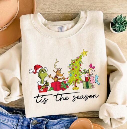 Merry Grinchmas: Tis the Season Trendy Grinch Christmas Sweatshirt - Unique Grinch Design, Premium Material Sweater