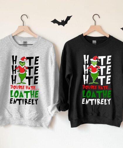 Merry Grinchmas Double Hate Exclusive Edition Hooded Sweatshirt - Vibrant Grinch Sign - Youthful Fashion Trend