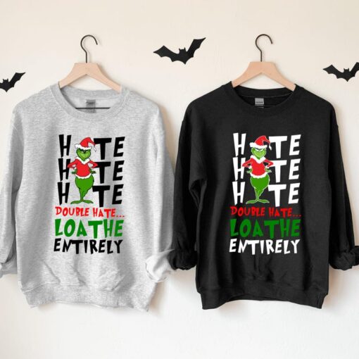 Merry Grinchmas Double Hate Exclusive Edition Hooded Sweatshirt - Vibrant Grinch Sign - Youthful Fashion Trend