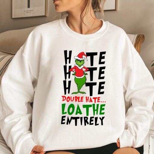 Merry Grinchmas Double Hate Exclusive Edition Hooded Sweatshirt - Vibrant Grinch Sign - Youthful Fashion Trend