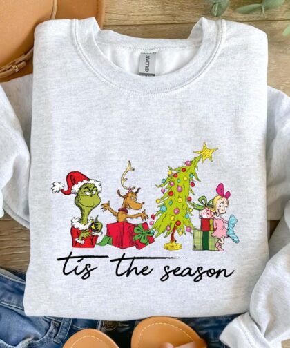 Merry Grinchmas: Tis the Season Trendy Grinch Christmas Sweatshirt - Unique Grinch Design, Premium Material Sweater