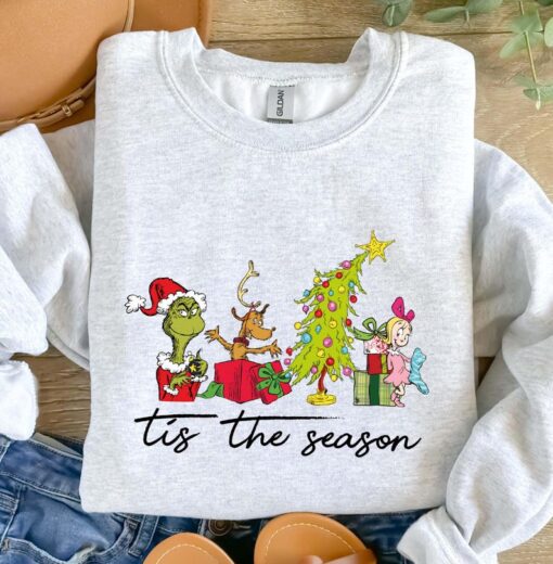 Merry Grinchmas: Tis the Season Trendy Grinch Christmas Sweatshirt - Unique Grinch Design, Premium Material Sweater