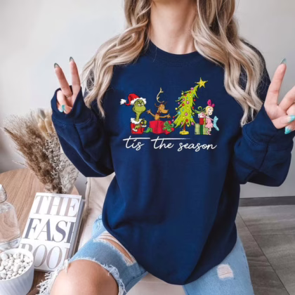 Merry Grinchmas: Tis the Season Trendy Grinch Christmas Sweatshirt - Unique Grinch Design, Premium Material Sweater