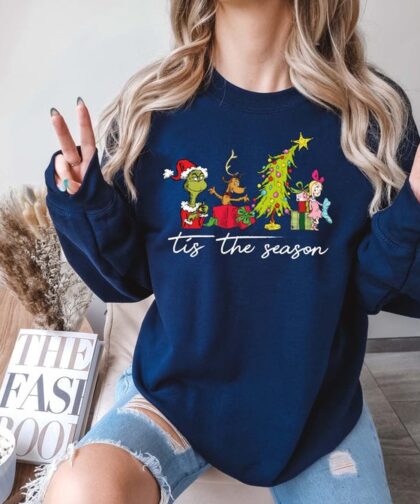 Merry Grinchmas: Tis the Season Trendy Grinch Christmas Sweatshirt - Unique Grinch Design, Premium Material Sweater