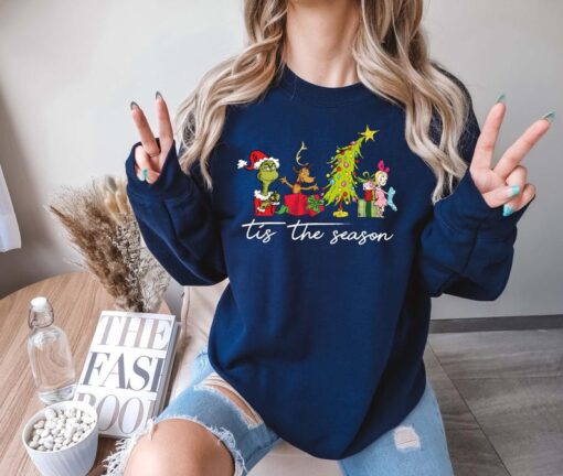 Merry Grinchmas: Tis the Season Trendy Grinch Christmas Sweatshirt - Unique Grinch Design, Premium Material Sweater