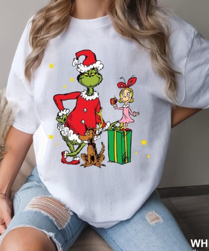 Grinch and Cindy Lou Who Grinchmas Shirt, Grinch Sweatshirt with Max the Dog Christmas gifts for her