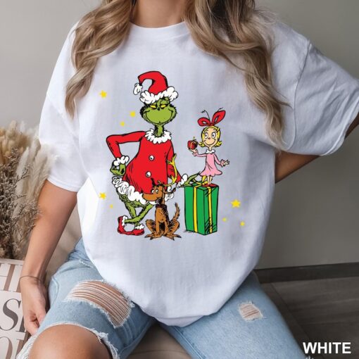 Grinch and Cindy Lou Who Grinchmas Shirt, Grinch Sweatshirt with Max the Dog Christmas gifts for her