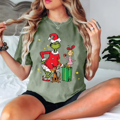Grinch and Cindy Lou Who Grinchmas Shirt, Grinch Sweatshirt with Max the Dog Christmas gifts for her