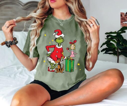 Grinch and Cindy Lou Who Grinchmas Shirt, Grinch Sweatshirt with Max the Dog Christmas gifts for her