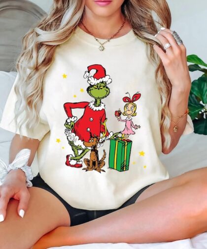 Grinch and Cindy Lou Who Grinchmas Shirt, Grinch Sweatshirt with Max the Dog Christmas gifts for her