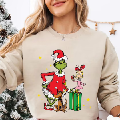 Grinch and Cindy Lou Who Grinchmas Shirt, Grinch Sweatshirt with Max the Dog Christmas gifts for her
