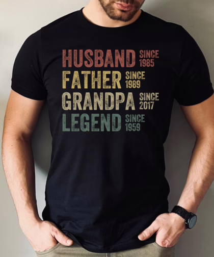 Personalized Dad Word Art Shirt – Father’s Day Gift for Strong, Loyal, Hardworking Fathers & Grandpas