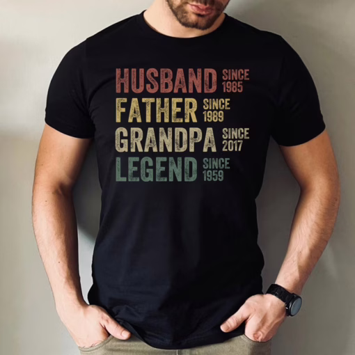 Personalized Dad Word Art Shirt – Father’s Day Gift for Strong, Loyal, Hardworking Fathers & Grandpas