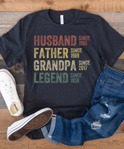 Personalized Dad Word Art Shirt – Father’s Day Gift for Strong, Loyal, Hardworking Fathers & Grandpas