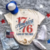 1776 America Land Of The Free Patriotic 4th of July T Shirt, Independence Day Graphic Tee, Gift For Family