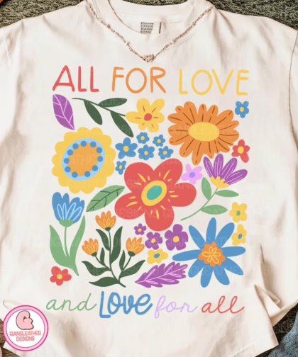 All For Love Love For All LGBT Rainbow T Shirt, Pride Month Crewneck Sweatshirt, Equality Sweatshirt, Gay Lesbian Gift