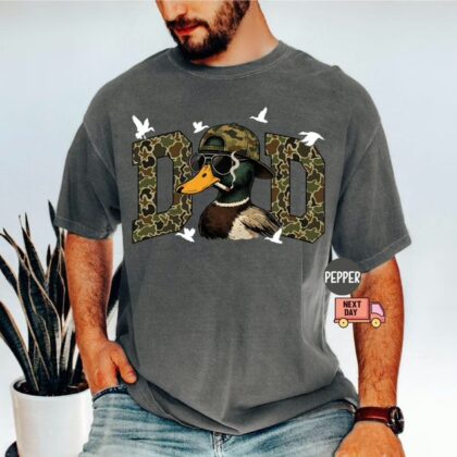 Comfort Colors® Hunting Dad T-Shirt, Duck Hunting Shirt, Mallard Duck Shirt, Daddy of Hunters, Camo Dad Shirt, Hunting Season, Daddy Shirt