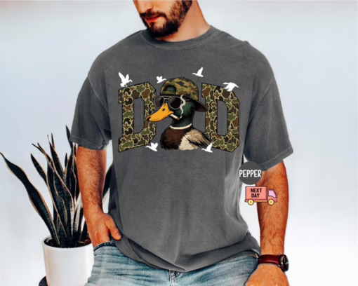 Comfort Colors® Hunting Dad T-Shirt, Duck Hunting Shirt, Mallard Duck Shirt, Daddy of Hunters, Camo Dad Shirt, Hunting Season, Daddy Shirt