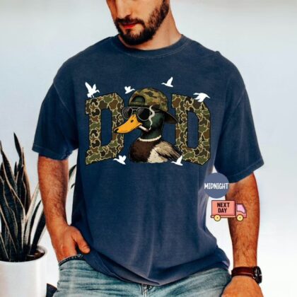 Comfort Colors® Hunting Dad T-Shirt, Duck Hunting Shirt, Mallard Duck Shirt, Daddy of Hunters, Camo Dad Shirt, Hunting Season, Daddy Shirt