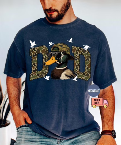 Comfort Colors® Hunting Dad T-Shirt, Duck Hunting Shirt, Mallard Duck Shirt, Daddy of Hunters, Camo Dad Shirt, Hunting Season, Daddy Shirt