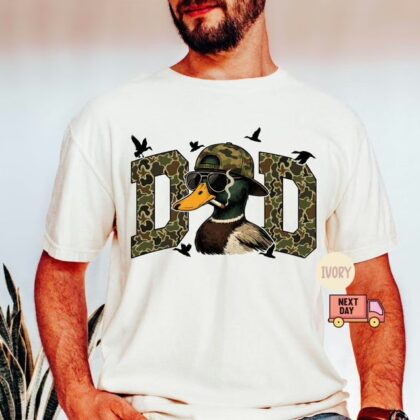 Comfort Colors® Hunting Dad T-Shirt, Duck Hunting Shirt, Mallard Duck Shirt, Daddy of Hunters, Camo Dad Shirt, Hunting Season, Daddy Shirt