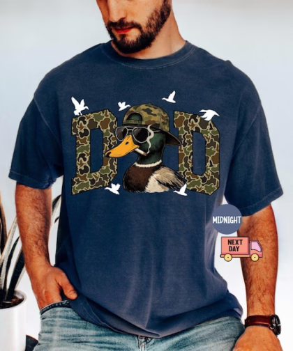 Comfort Colors® Hunting Dad T-Shirt, Duck Hunting Shirt, Mallard Duck Shirt, Daddy of Hunters, Camo Dad Shirt, Hunting Season, Daddy Shirt