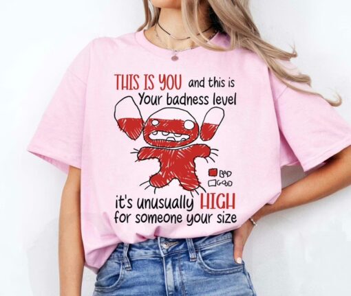 Disney Angry Stitch Portrait T Shirt, Funny Family Disney Shirts, Disney Stitch Shirt