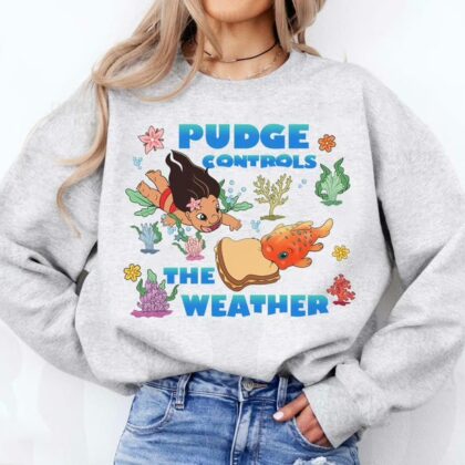 Disney Pudge Controls The Weather Stitch Shirt, Unique Disney Sweatshirt, Best Disney Gifts For Adults