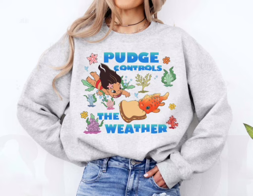 Disney Pudge Controls The Weather Stitch Shirt, Unique Disney Sweatshirt, Best Disney Gifts For Adults