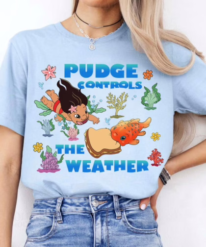 Disney Pudge Controls The Weather Stitch Shirt, Unique Disney Sweatshirt, Best Disney Gifts For Adults