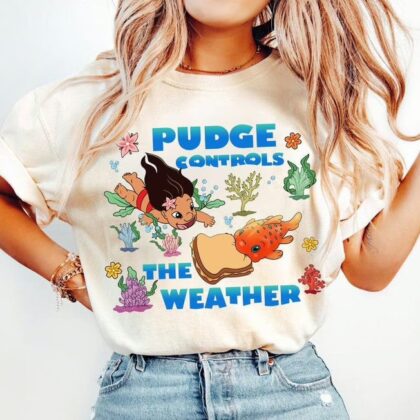 Disney Pudge Controls The Weather Stitch Shirt, Unique Disney Sweatshirt, Best Disney Gifts For Adults