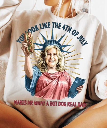 Funny Jennifer Coolidge You Look Like the 4th of July T Shirt, Fourth Of July Patriotic Shirt, Indepence Day Sweatshirt