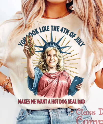 Funny Jennifer Coolidge You Look Like the 4th of July T Shirt, Fourth Of July Patriotic Shirt, Indepence Day Sweatshirt