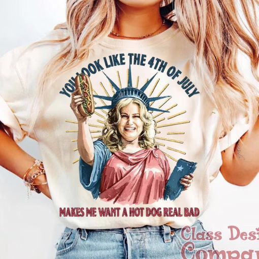 Funny Jennifer Coolidge You Look Like the 4th of July T Shirt, Fourth Of July Patriotic Shirt, Indepence Day Sweatshirt