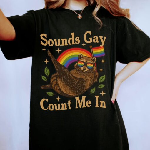 Gay Count Me In Racoon LGBT Shirt, Gift for LGBT Community, Pride Month T Shirt, Equality Sweatshirt