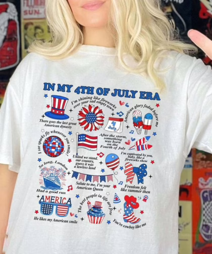 In My 4th of July Era Taylor Swift Vintage T Shirt, Swifties Crewneck Sweatshirt, Gifts For A Taylor Swift Fan