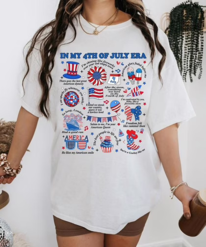 In My 4th of July Era Taylor Swift Vintage T Shirt, Swifties Crewneck Sweatshirt, Gifts For A Taylor Swift Fan