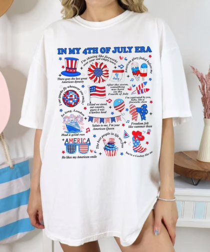 In My 4th of July Era Taylor Swift Vintage T Shirt, Swifties Crewneck Sweatshirt, Gifts For A Taylor Swift Fan