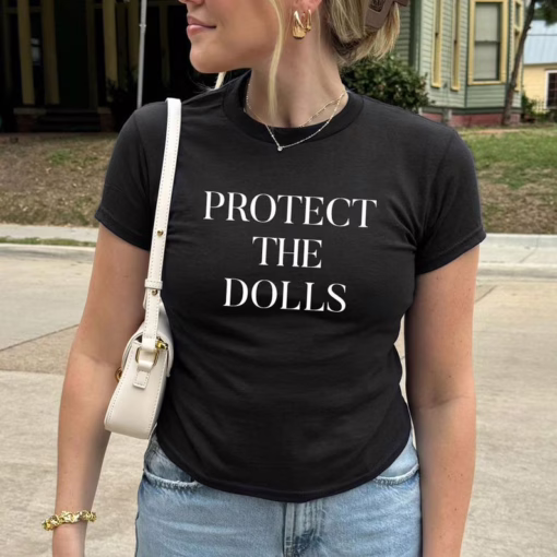 Protect The Dolls LGBTQ Baby Tee, Women's Fitted Tee or Unisex Shirt, 90s Baby Tee, Trans Pride, Gender Equality & Feminist Activist T-Shirt