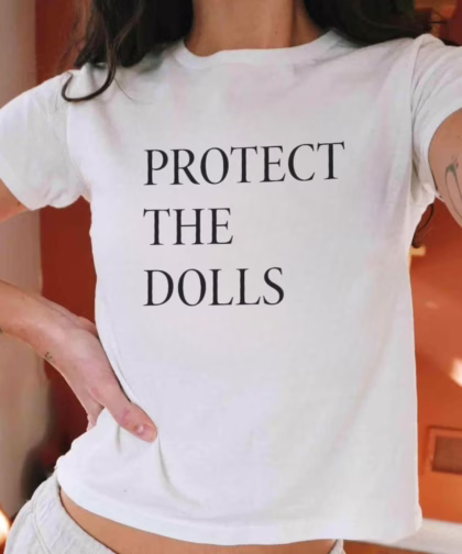 Protect The Dolls LGBTQ Baby Tee, Women's Fitted Tee or Unisex Shirt, 90s Baby Tee, Trans Pride, Gender Equality & Feminist Activist T-Shirt