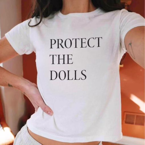 Protect The Dolls LGBTQ Baby Tee, Women's Fitted Tee or Unisex Shirt, 90s Baby Tee, Trans Pride, Gender Equality & Feminist Activist T-Shirt