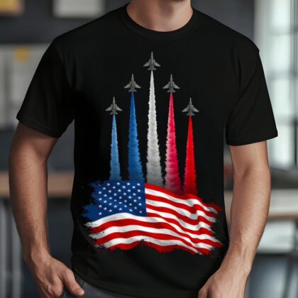 Realistic Jet Planes Patriotic 4th of July Shirt, Fireworks Fourth Of July T Shirt, Gift For Family