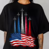 Realistic Jet Planes Patriotic 4th of July Shirt, Fireworks Fourth Of July T Shirt, Gift For Family